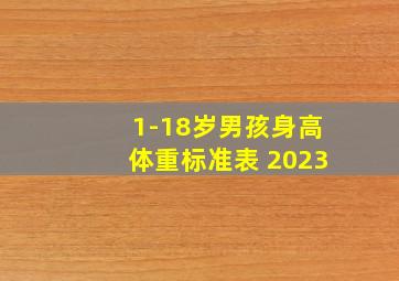 1-18岁男孩身高体重标准表 2023